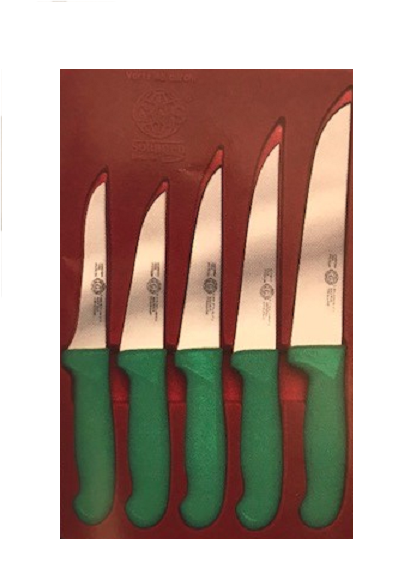Messerset 5 tlg. Küchenmesser Allzweck Fleischer Metzgerei Brotmesser grün