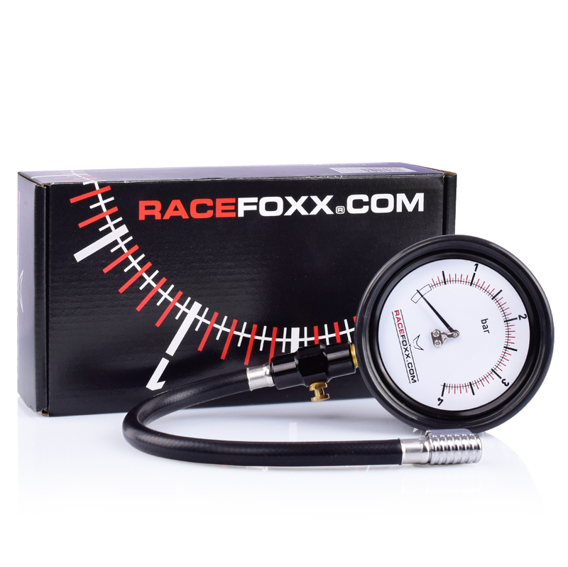 RACEFOXX Profi Luftdruckprüfer Luftdruckmesser Reifendruckprüfer Messgerät Luft 